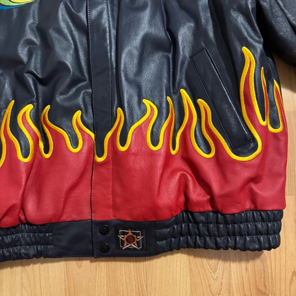 RARE Vintage 90s NASCAR Jeff Gordon leather bomber jacket #NASCAR - Picture 7 of 10